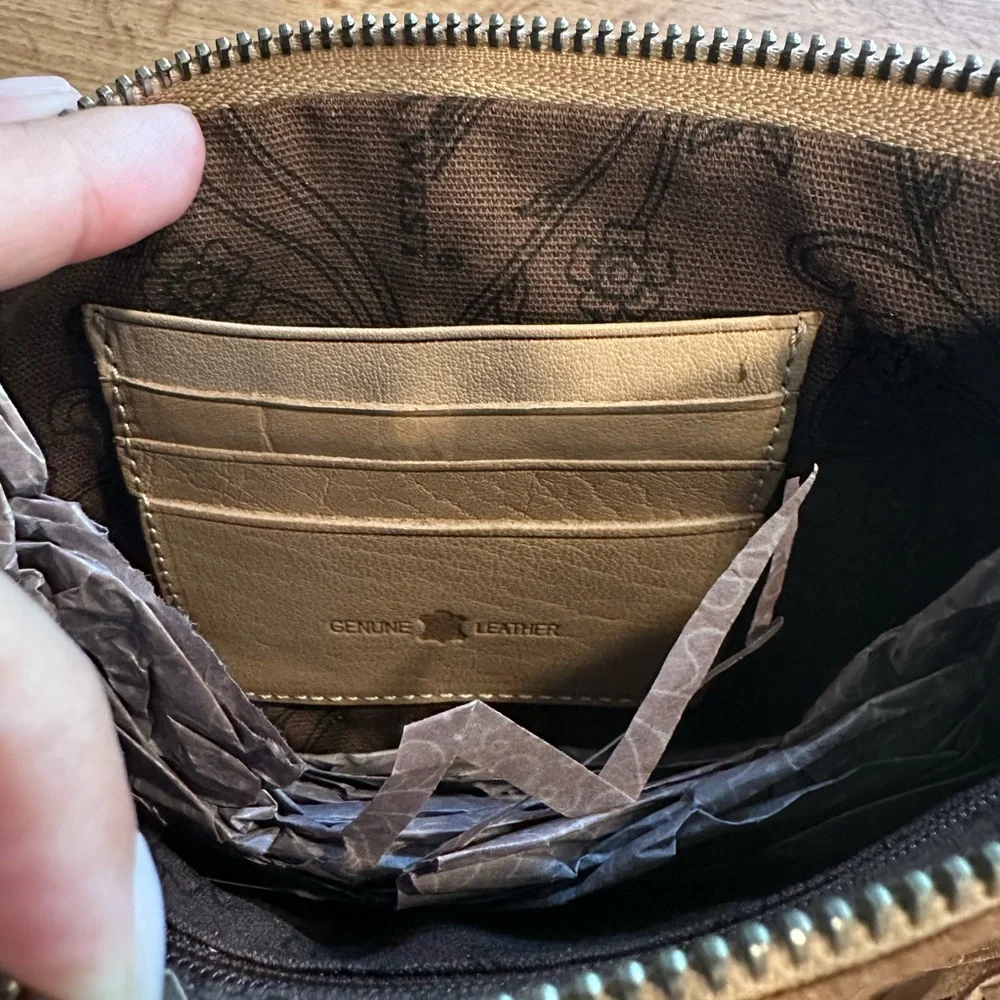 Montana West Rodeo Tan Leather Fringe Shoulder Bag - Picture 7 of 10